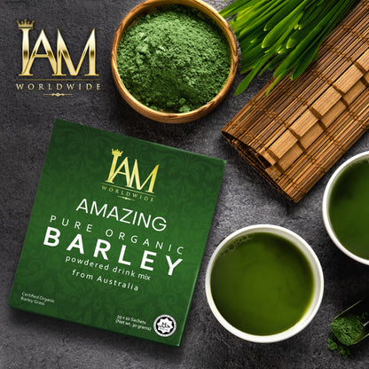 IAM Worldwide Pure Organic Barley Grass Powder - 3g x 10 Sachets